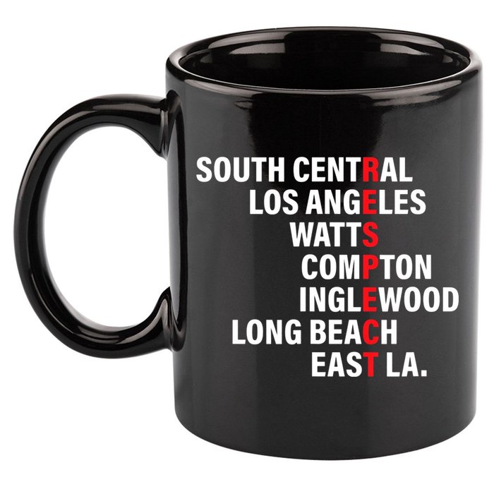 West Side RESPECT Los Angeles Watts Compton Long Beach 11oz C Handle Ceramic Mug