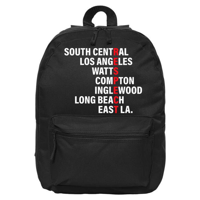West Side RESPECT Los Angeles Watts Compton Long Beach 16 in Basic Backpack