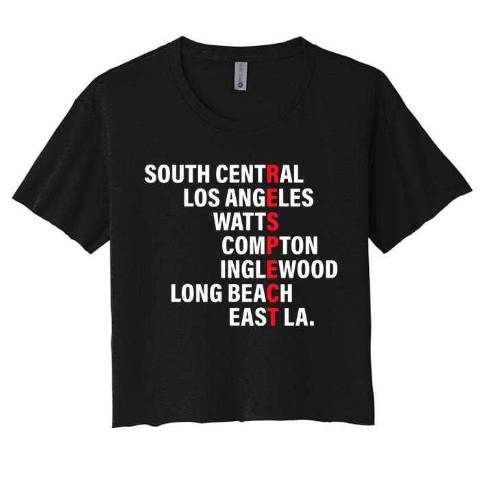 West Side RESPECT Los Angeles Watts Compton Long Beach Crop Top