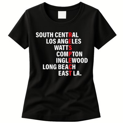 West Side RESPECT Los Angeles Watts Compton Long Beach Womens T-Shirt