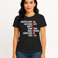 West Side RESPECT Los Angeles Watts Compton Long Beach Womens T-Shirt