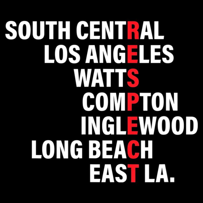 West Side RESPECT Los Angeles Watts Compton Long Beach 7-Panel Snapback Hat