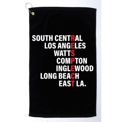 West Side RESPECT Los Angeles Watts Compton Long Beach Golf Towel