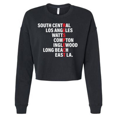 West Side RESPECT Los Angeles Watts Compton Long Beach Cropped Pullover Crew