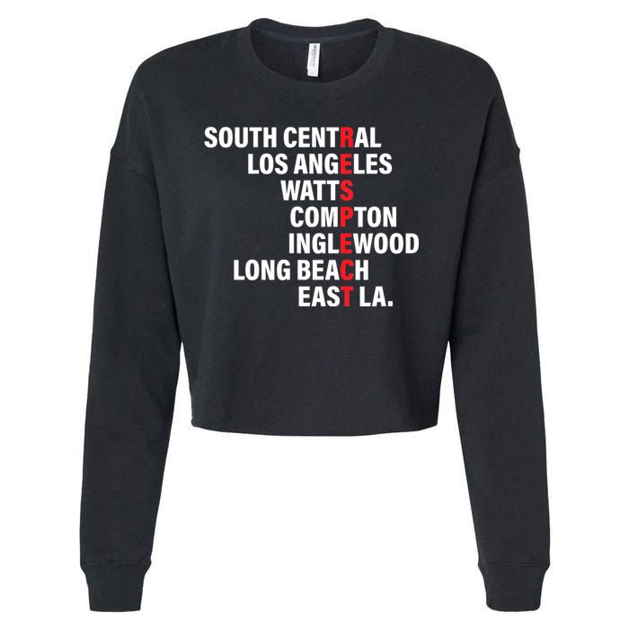 West Side RESPECT Los Angeles Watts Compton Long Beach Cropped Pullover Crew