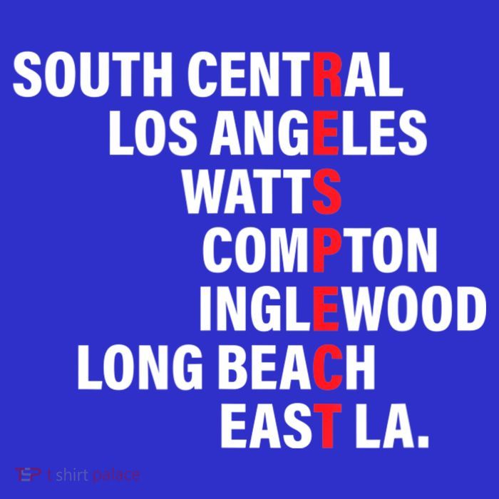 West Side RESPECT Los Angeles Watts Compton Long Beach Tall T-Shirt