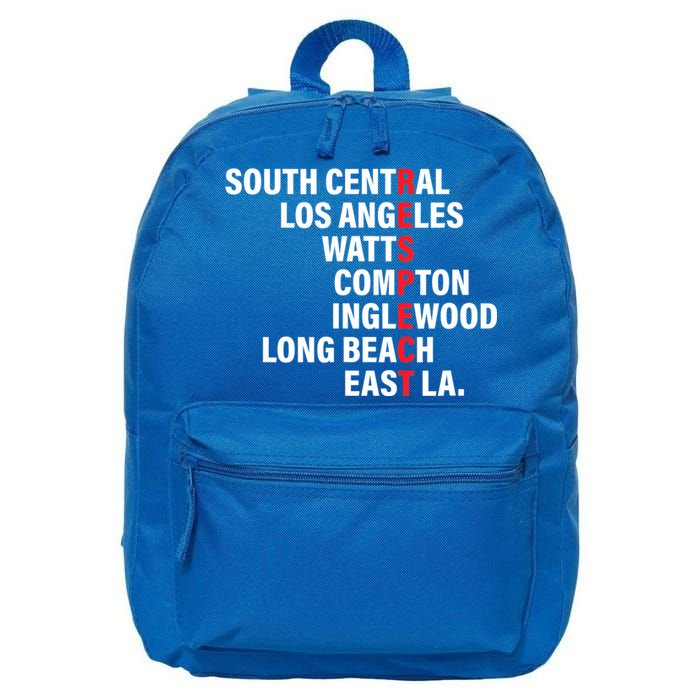 West Side RESPECT Los Angeles Watts Compton Long Beach 16 in Basic Backpack