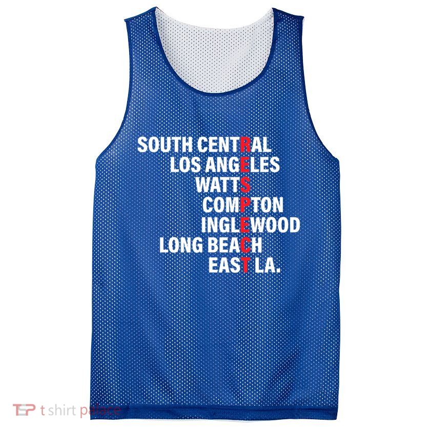 West Side RESPECT Los Angeles Watts Compton Long Beach Mesh Reversible Basketball Jersey Tank
