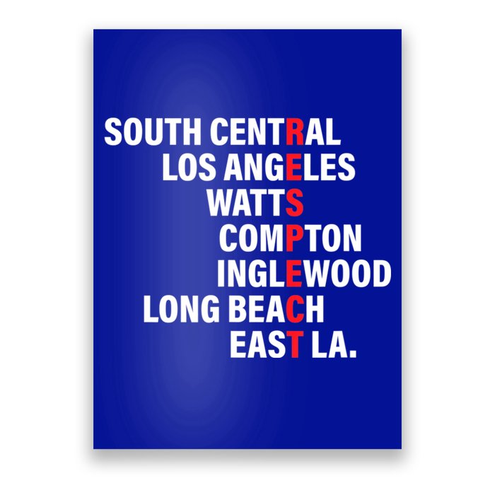 West Side RESPECT Los Angeles Watts Compton Long Beach Poster