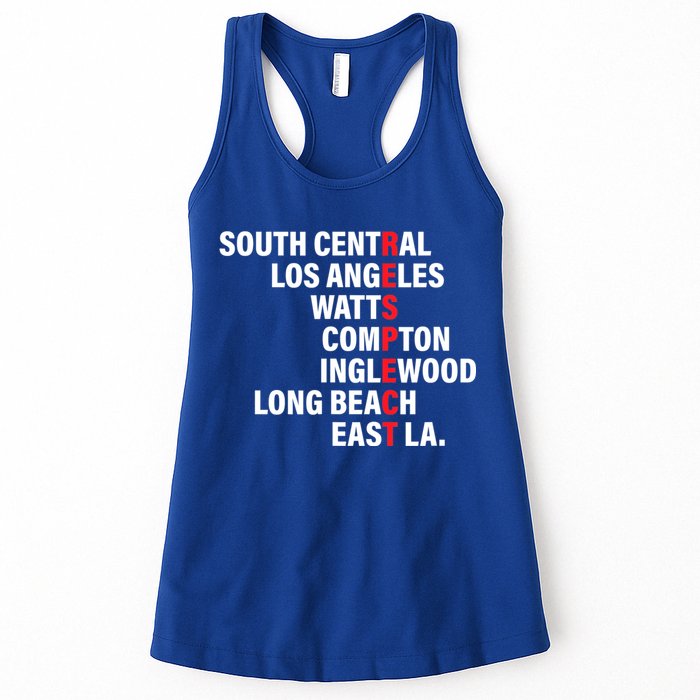 West Side RESPECT Los Angeles Watts Compton Long Beach Womens Tank Top