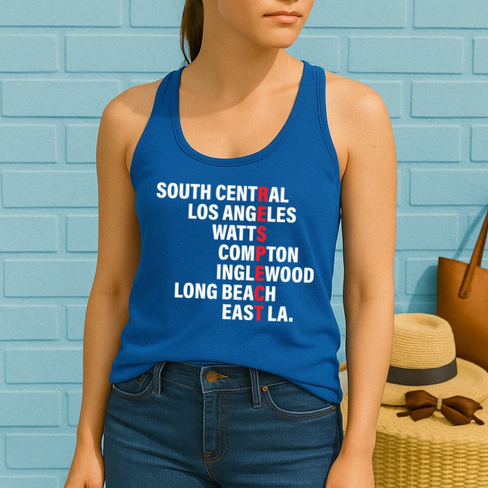 West Side RESPECT Los Angeles Watts Compton Long Beach Womens Tank Top