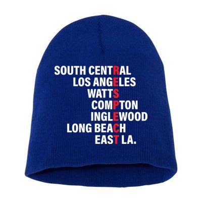 West Side RESPECT Los Angeles Watts Compton Long Beach Short Acrylic Beanie