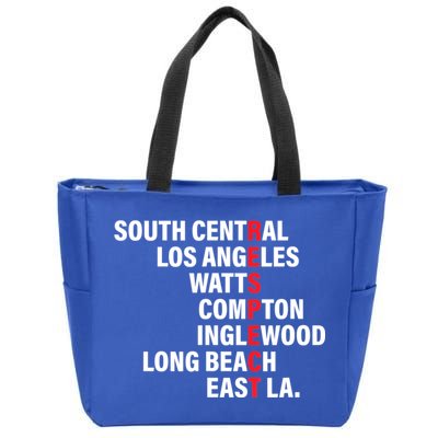 West Side RESPECT Los Angeles Watts Compton Long Beach Zip Tote Bag