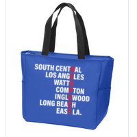 West Side RESPECT Los Angeles Watts Compton Long Beach Zip Tote Bag