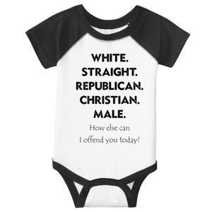 White Straight Republican Christian Male Funny Sarcastic Infant Baby Jersey Bodysuit