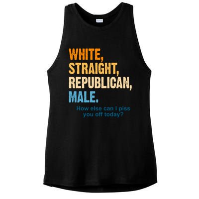 White Straight Republican Male Piss You Off Funny Ladies PosiCharge Tri-Blend Wicking Tank