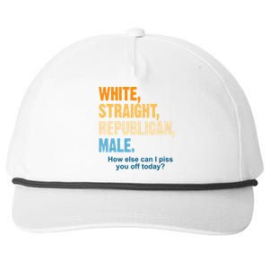 White Straight Republican Male Piss You Off Funny Snapback Five-Panel Rope Hat