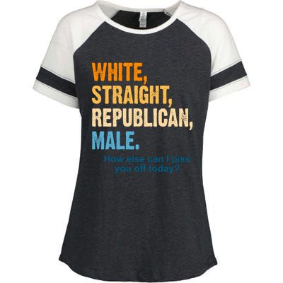 White Straight Republican Male Piss You Off Funny Enza Ladies Jersey Colorblock Tee