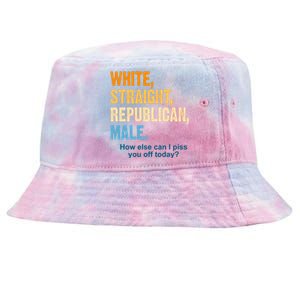 White Straight Republican Male Piss You Off Funny Tie-Dyed Bucket Hat