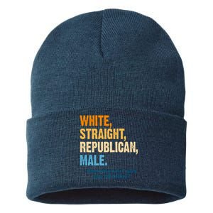 White Straight Republican Male Piss You Off Funny Sustainable Knit Beanie