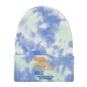 White Straight Republican Male Piss You Off Funny Tie Dye 12in Knit Beanie