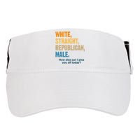 White Straight Republican Male Piss You Off Funny Adult Drive Performance Visor