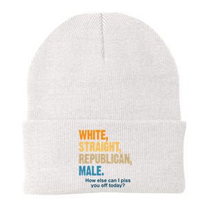 White Straight Republican Male Piss You Off Funny Knit Cap Winter Beanie