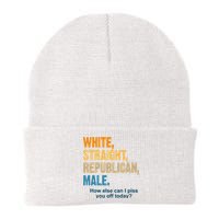 White Straight Republican Male Piss You Off Funny Knit Cap Winter Beanie