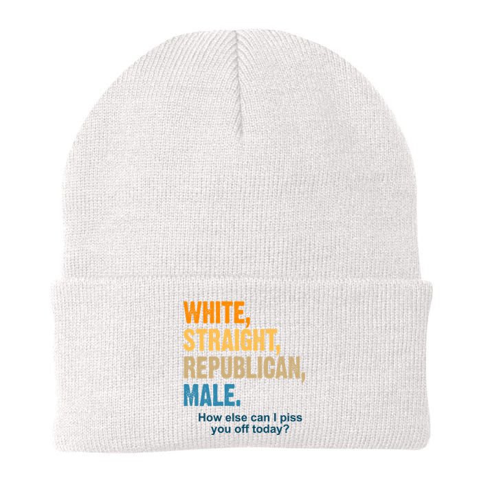 White Straight Republican Male Piss You Off Funny Knit Cap Winter Beanie