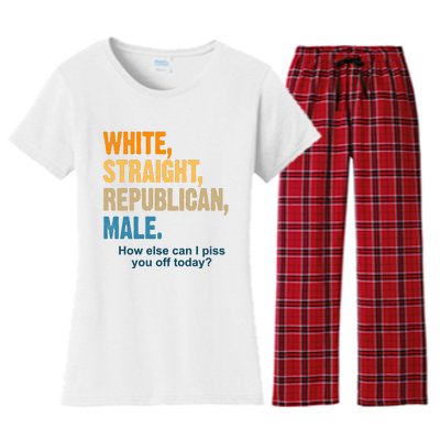 White Straight Republican Male Piss You Off Funny Women's Flannel Pajama Set