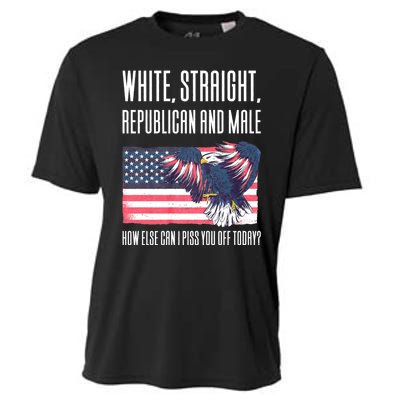 White Straight Republican Male Cooling Performance Crew T-Shirt