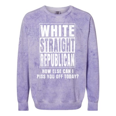 White Straight Republican How Else Colorblast Crewneck Sweatshirt