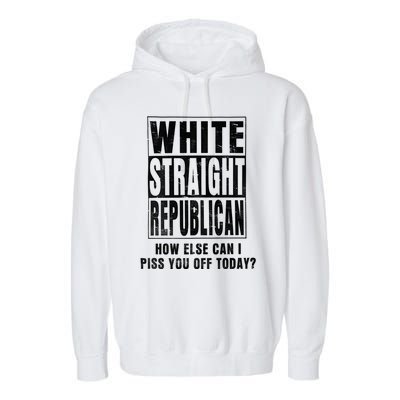 White Straight Republican How Else Garment-Dyed Fleece Hoodie