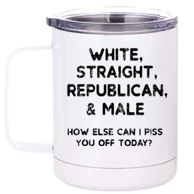 White Straight Republican Male 12 oz Stainless Steel Tumbler Cup