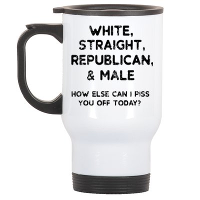 White Straight Republican Male Stainless Steel Travel Mug