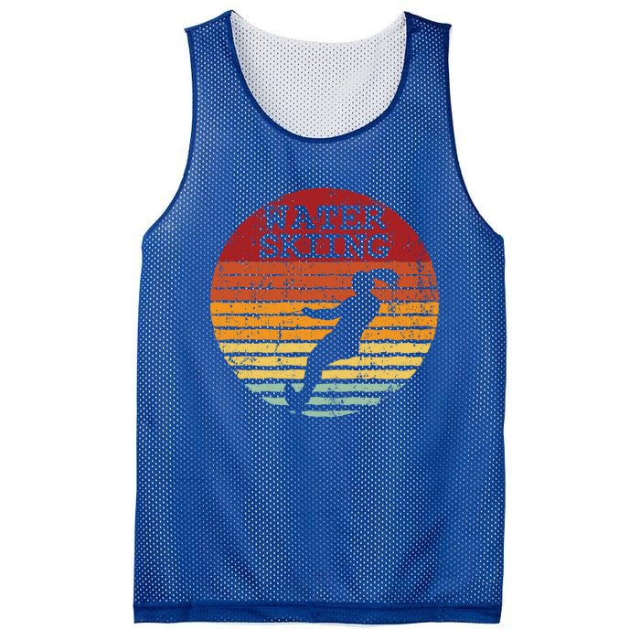 Water Skiing Retro Waterski Vintage Waterskiing Sunset Ski Gift Mesh Reversible Basketball Jersey Tank