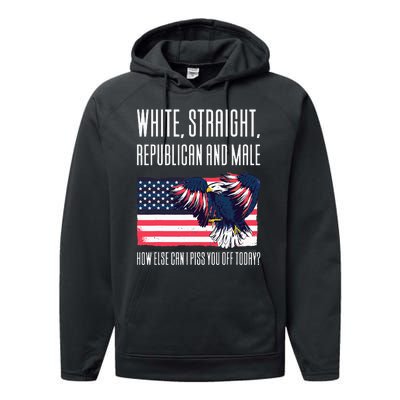 White Straight Republican Male Performance Fleece Hoodie