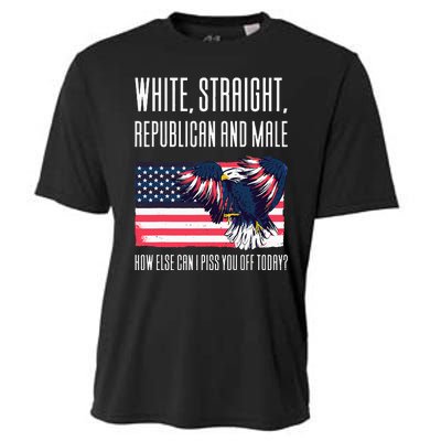 White Straight Republican Male Cooling Performance Crew T-Shirt