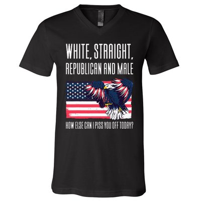 White Straight Republican Male V-Neck T-Shirt