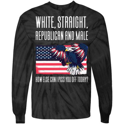 White Straight Republican Male Tie-Dye Long Sleeve Shirt