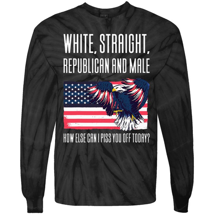 White Straight Republican Male Tie-Dye Long Sleeve Shirt