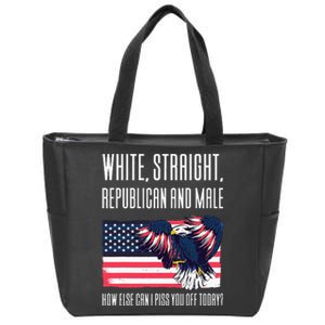 White Straight Republican Male Zip Tote Bag