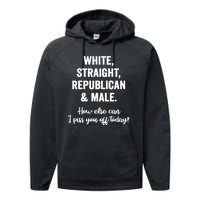 White Straight Republican Male Performance Fleece Hoodie