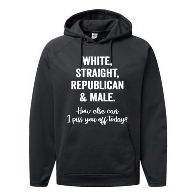 White Straight Republican Male Performance Fleece Hoodie