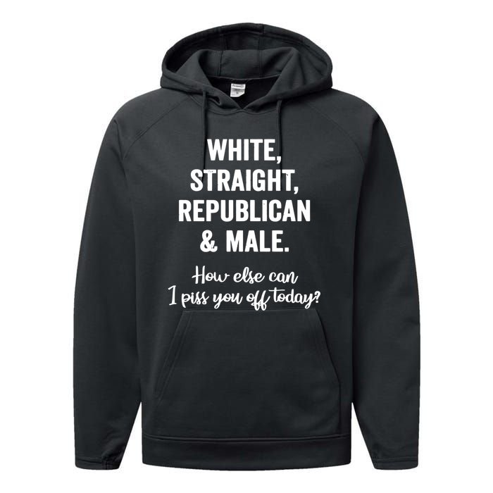 White Straight Republican Male Performance Fleece Hoodie