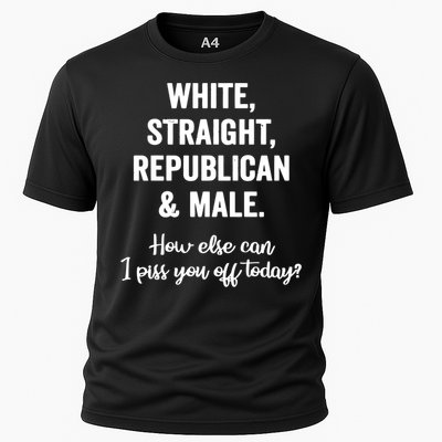 White Straight Republican Male Cooling Performance Crew T-Shirt