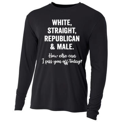 White Straight Republican Male Cooling Performance Long Sleeve Crew