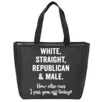 White Straight Republican Male Zip Tote Bag