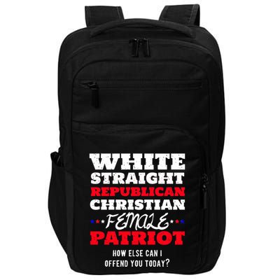 White Straight Republican Christian Female Patriot Impact Tech Backpack