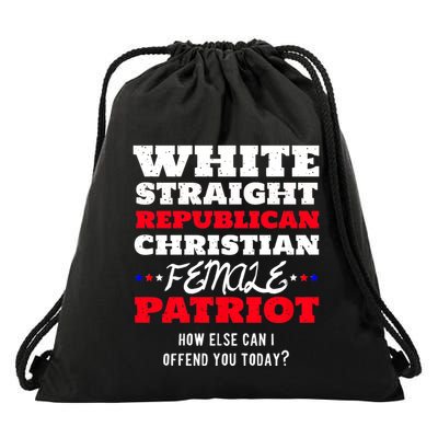 White Straight Republican Christian Female Patriot Drawstring Bag